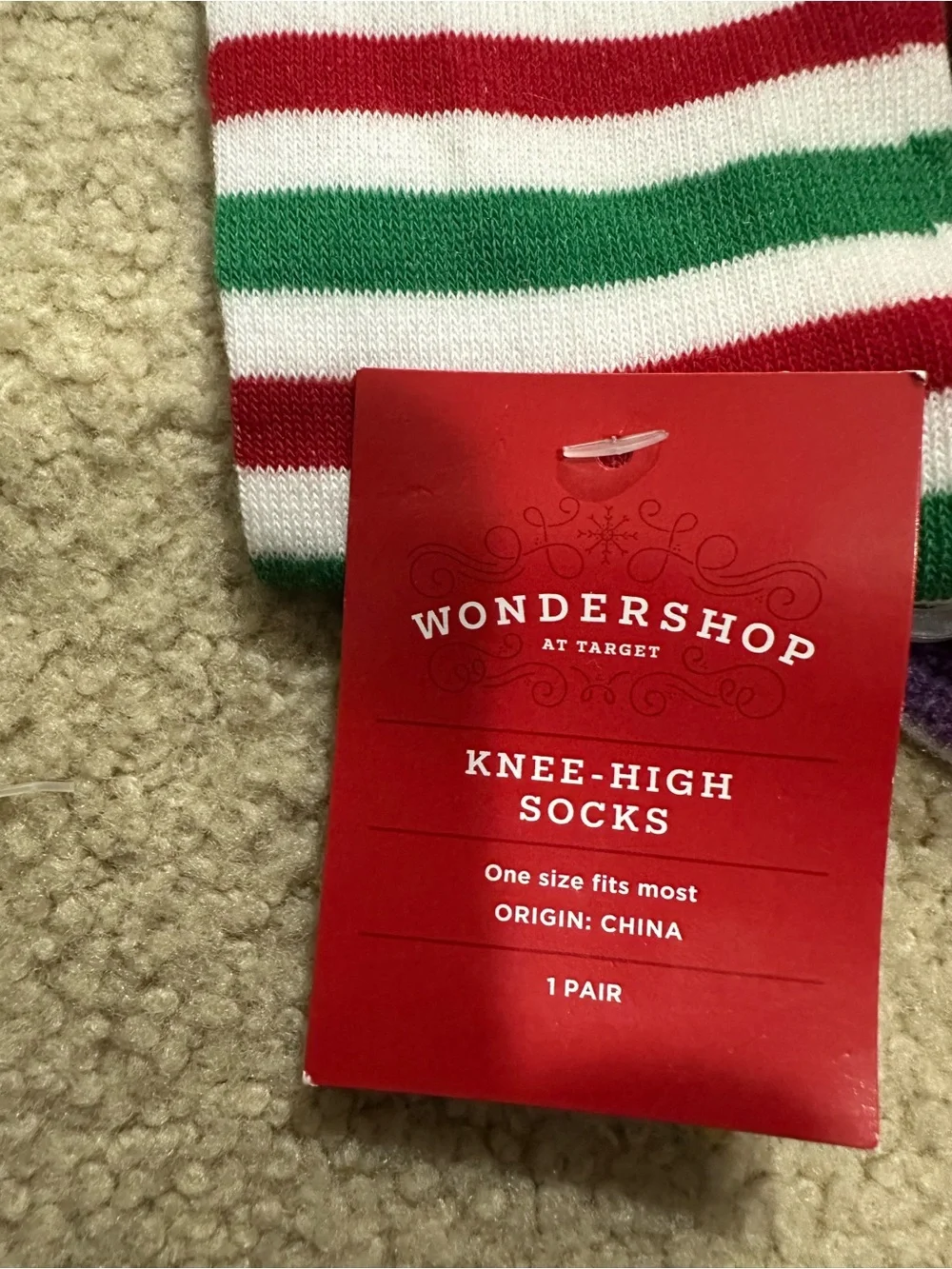 Bundle Wondershop womens/teens Festive Knee-High Socks - Red, Green, White